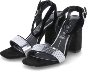 Buffalo Sandaletten CHARLOTTE GLAM für Damen - Gr. 42 - schwarz - Textil