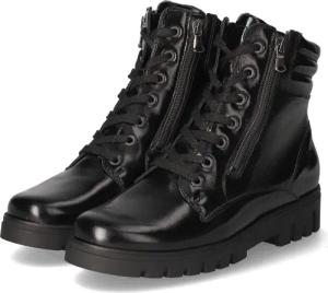 Waldläufer Schnürstiefeletten SERENA für Damen - Gr. 37,5 - schwarz - Lackleder