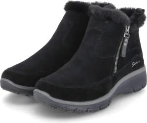 Skechers Stiefeletten COOL ZIP! für Damen - Gr. 40 - schwarz - Rauleder