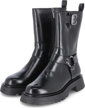 Tamaris Biker Boots für Damen im SALE - Gr. 39 - schwarz - Kunstleder