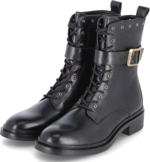Tamaris Schnürstiefeletten für Damen im SALE - Gr. 39 - schwarz - Leder und Synthetik
