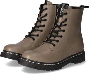 Tamaris Schnürstiefeletten für Damen im SALE - Gr. 41 - taupe - Glattleder