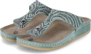 Kaerlek Zehentrenner für Damen im SALE - Gr. 37 - grün - Rauleder
