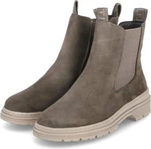 Tamaris Chelsea Boots für Damen im SALE - Gr. 40 - grün - Leder & Textil