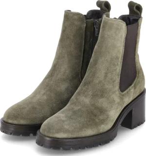 Tamaris Chelsea Boots für Damen im SALE - Gr. 40 - grün - Leder & Textil
