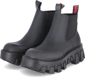 Tommy Jeans Gummistiefel für Damen im SALE - Gr. 39 - schwarz - Textil & Synthetik
