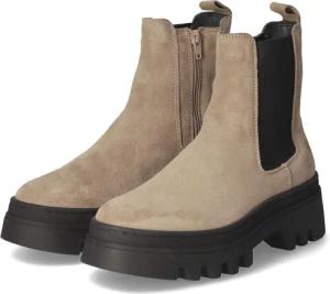 Apple of Eden Chelsea Boots für Damen - Gr. 38 - beige - Leder,Rauleder