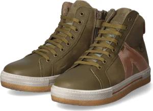 bisgaard High Sneaker DEVA für Jungen im SALE - Gr. 35 - grün - Textil & Leder