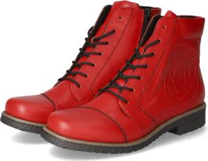 Rieker Schnürstiefeletten für Damen - Gr. 37 - rot - Kunstleder
