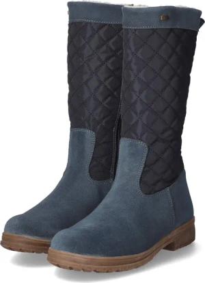 Däumling Winterstiefel für Mädchen im SALE - Gr. 39 - blau - Leder & Textil
