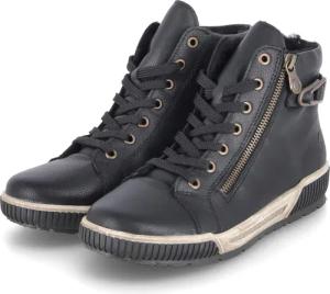 Rieker Schnürstiefeletten für Damen - Gr. 39 - schwarz - Synthetik