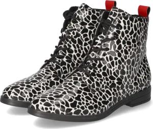 Rieker Schnürstiefeletten für Damen - Gr. 40 - weiß - Lackleder,Synthetik