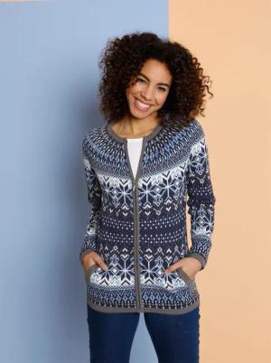 Jacquardstrickjacke