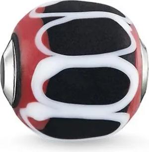Thomas Sabo Beads - Karma Beads - Glas-Bead Schwarz, Rot, Weiß - K0256-017-11