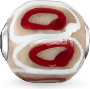 Thomas Sabo Beads - Karma Beads - Glas-Bead Rot, Beige, Weiß - K0252-017-19