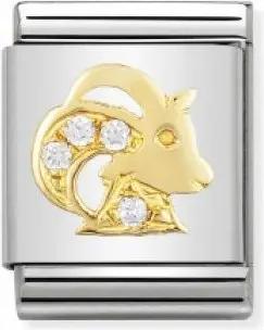 Nomination BIG - STERNZEICHEN Edelstahl, 18K-Gold und Cubic Zirc. (Steinbock) - 032302/10