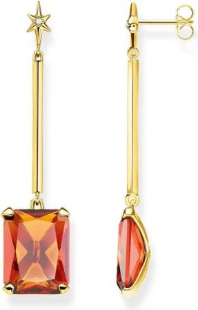 Thomas Sabo Ohrringe - Oranger Stein mit Stern -H2071-971-8