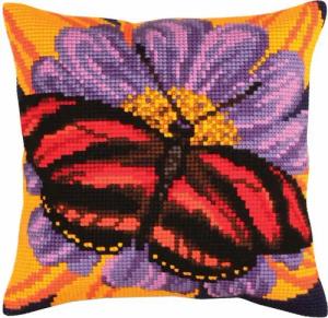 Collection D'art Kreativset Kreuzstichkissen "Schmetterlingsgrafiken" 5306, vorgezeichnet, (embroidery kit by Marussia)
