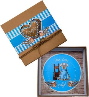 ZauberDeko Geschenkbox Geldgeschenk Oktoberfest Blau Verpackung Geschenk Natur Gutschein