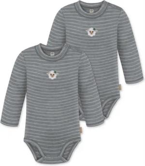 normani Langarmwickelbody 2er Pack Baby Merino Langarmbody „Tuai" Multirabatt Baby Body Babyanzug mit Knopf aus 100 % Merinowolle