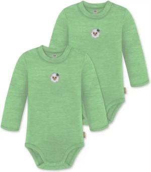 normani Langarmwickelbody 2er Pack Baby Merino Langarmbody „Tuai" Multirabatt Baby Body Babyanzug mit Knopf aus 100 % Merinowolle
