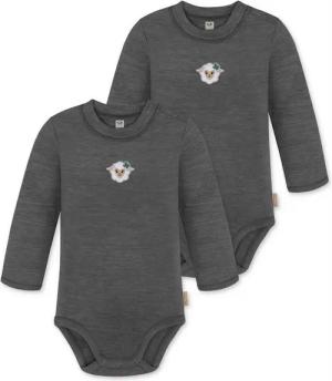normani Langarmwickelbody 2er Pack Baby Merino Langarmbody „Tuai" Multirabatt Baby Body Babyanzug mit Knopf aus 100 % Merinowolle