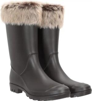 Damen Gummistiefel mit Kunstfell - Beige