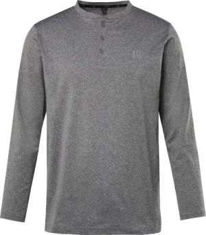 JP1880 Longsleeve mit Serafino-Kragen und Label-Print