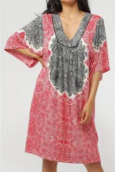 Admas Kleider Dreiviertelärmeliges Strandkleid Beach Paisley