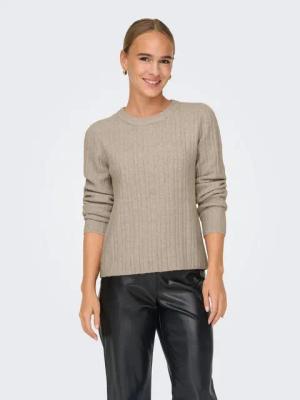 ONLY Rundhalspullover ONLJEANETT LIFE L/S RIB O-NECK CC KNT