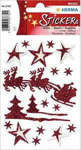 HERMA Aufkleber Weihnachtsmotive, rot, 18 Etiketten