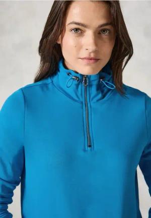 Cecil Damen Sweatshirt mit Stickerei in Blau, Gr: XXL