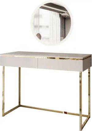 Lookway Schminktisch AURORA GOLD KASCHMIR auf einem goldenen Gestell