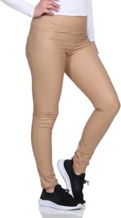 Aurela Damenmode Lederhose Warme Kunstlederleggings gefütterte Lederleggings für Damen (1-tlg) mit elastischem Bund, in Unifarbe