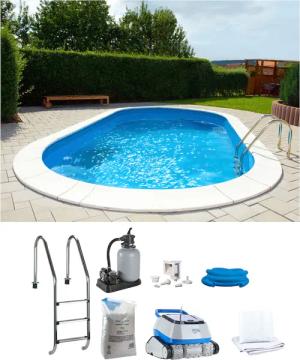 my POOL BWT Ovalpool "POWER, BxLxH: 360x737x120 cm", (Komplett-Set, 7 tlg.), in 2 Folienfarben erhältlich, inkl. Poolroboter POWER ONE4ALL