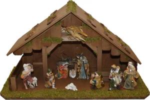 Alfred Kolbe Krippe "Krippenstall", (Set), mit 11 cm Poly-Figuren 11tlg.
