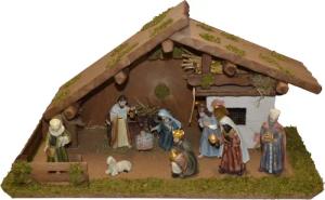 Alfred Kolbe Krippe "Krippenstall", (Set), mit 11 cm Poly-Figuren 11tlg.