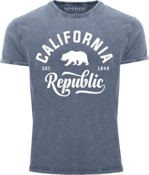 Neverless Print-Shirt Cooles Angesagtes Herren T-Shirt Vintage Shirt California Republic mit Print