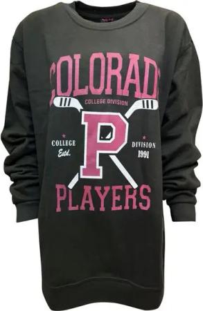 Worldclassca Longsweatshirt Worldclassca Damen Oversized Sweatshirt Sweater Shirt Bedruckt COLORADO PLAYERS College Freizeit Langarmshirt Oberteil Pulli Pullover