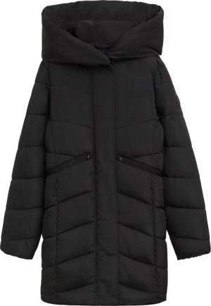 TOM TAILOR Damen Puffermantel mit Kapuze, schwarz, Uni, Gr. XS