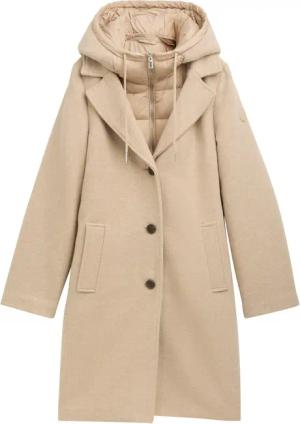 TOM TAILOR Damen 2-in-1 Look Wintermantel, braun, Uni, Gr. XXL