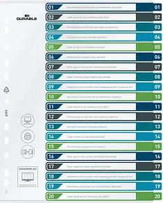 DURABLE Ordnerregister Überbreite 1-20 farbig 20-teilig, 1 Satz