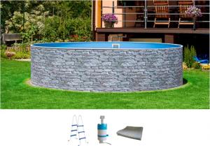 my POOL BWT Rundpool "STONE 1", (Set, 4 tlg.), Steindekor, in verschiedenen Größen