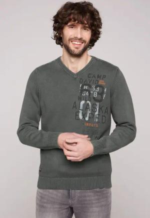 CAMP DAVID Strickpullover, mit Logoprints vorne und hinten