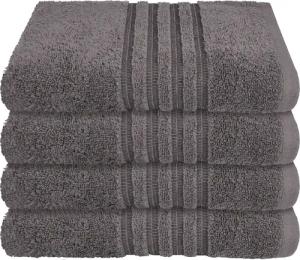 Schiesser Handtücher "Milano aus 100% Baumwolle mit eleganter Bordüre in Hoch-Tief-Optik", (Set, 4 St., 4er Set Handtücher 50 x 100 cm), Made in Green