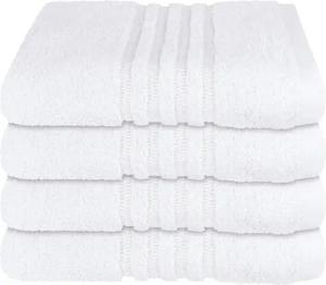 Schiesser Handtücher "Milano aus 100% Baumwolle mit eleganter Bordüre in Hoch-Tief-Optik", (Set, 4 St., 4er Set Handtücher 50 x 100 cm), Made in Green