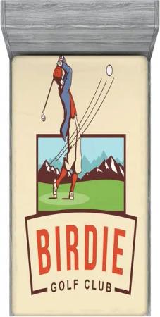 Abakuhaus Spannbettlaken Soft Dekorativer Stoff Bettwäsche Rund-um Elastischer Gummizug, Golf Birdie Golf Club Werbung