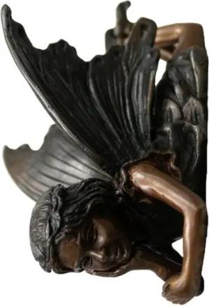 Bronzeskulpturen Skulptur Bronzefigur kleine liegende Elfe Fee