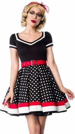 BELSIRA A-Linien-Kleid 50er Jahre Pin Up Rockabilly Kleid Jersey Retrokleid Minikleid