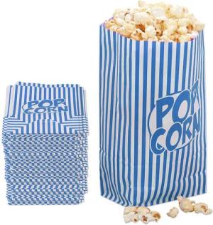 relaxdays Snackschale Retro Popcorntüten 144er Set, Papier, (144-tlg), Hellblau